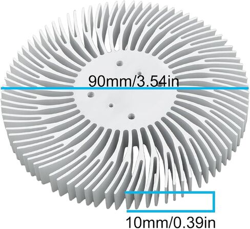2pcs 90mmx10mm مستدير الألومنيوم بالوعة حرارة الحرارة تبريد 10 واط مصباح LED in Kuwait