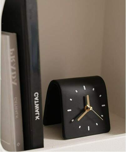 Creative Ceramic Tabletop Clock Simple Desk Alarm for Home Decor Living Room Bedside Silent Quartz (Creamy Beige) in Saudi Arabia