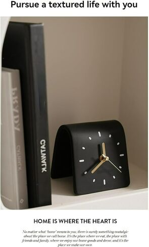 Creative Ceramic Tabletop Clock Simple Desk Alarm for Home Decor Living Room Bedside Silent Quartz (Creamy Beige) in Saudi Arabia