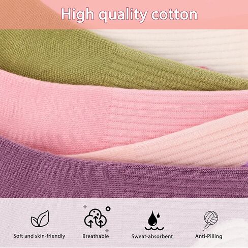Jspupifip Women's Cute Crew Crew Socks ، 5/6 Pairs Fun Heart Calf Calf Sock ، Cotton Athletic Running Socks 5.5-8.5 in Kuwait