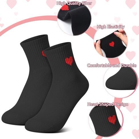 Jspupifip Women's Cute Ankle Crew Socks, 5/6 Pairs Novelty Fun Heart Casual Calf Sock, Cotton Athletic Running Socks 5.5-8.5 in Saudi Arabia