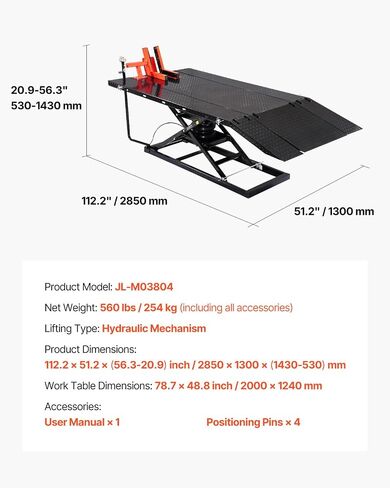 VEVOR Motorcycle Lift Table, 1500lbs Weight Capacity, Pneumatic Motorcycle Jack, 8.6-31 in Height Range, Heavy Duty Bike Repair Stand with Removable Workbench, Repair Platform for ATVs, Dirt Bike in Saudi Arabia