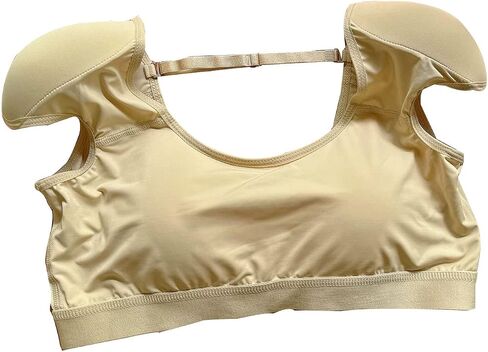 Womens Shaper False Shoulder Pad Vest 2 in 1 Built-in Shoulder Pad Top Shirt Undershirt(M,Beige) in Saudi Arabia