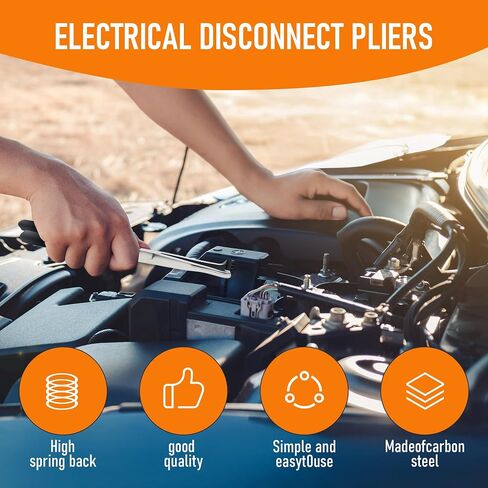 2PCS CHOLICAL DISCLONCT CHOLICAL CARS ، كماشة موصل كهربائية للسيارات ، كماشة سد من MAF ، أداة إزالة الموصل الكهربائي (مستقيم + 60 درجة) in Saudi Arabia