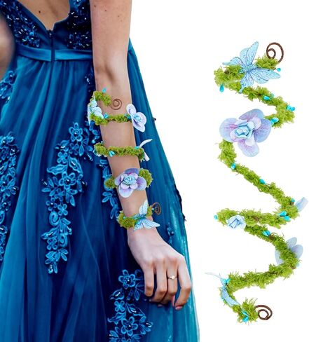 Renfaire Flower Arm Wrap - 2 PCS Fairy Costume for Women Renaissance Fae Cosplay Photoshoot Fairycore Dress Up Accessories in Saudi Arabia