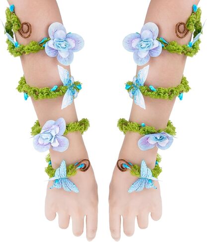 Renfaire Flower Arm Wrap - 2 PCS Fairy Costume for Women Renaissance Fae Cosplay Photoshoot Fairycore Dress Up Accessories in Saudi Arabia