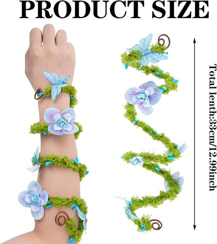 Renfaire Flower Arm Wrap - 2 PCS Fairy Costume for Women Renaissance Fae Cosplay Photoshoot Fairycore Dress Up Accessories in Saudi Arabia
