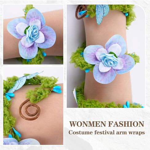 Renfaire Flower Arm Wrap - 2 PCS Fairy Costume for Women Renaissance Fae Cosplay Photoshoot Fairycore Dress Up Accessories in Saudi Arabia