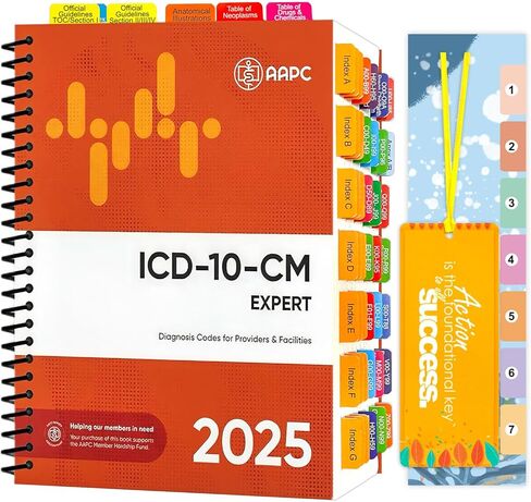 علامات تبويب الفهرس لإصدار AAPC ICD-10-CM Expert 2023/2024 كتاب الرموز الرسمي الكامل، 72 علامة تبويب مغلفة مرمزة بالألوان مع إرشادات، 50 إرشادات ترميز ICD-10، علامات تبويب 22 علامة تبويب فارغة، الكتاب غير متضمن in Kuwait