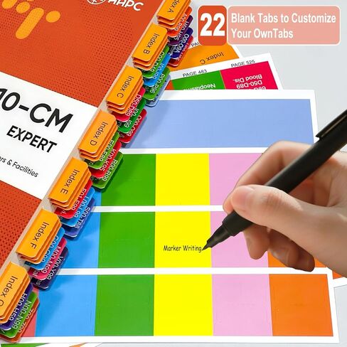 علامات تبويب الفهرس لإصدار AAPC ICD-10-CM Expert 2023/2024 كتاب الرموز الرسمي الكامل، 72 علامة تبويب مغلفة مرمزة بالألوان مع إرشادات، 50 إرشادات ترميز ICD-10، علامات تبويب 22 علامة تبويب فارغة، الكتاب غير متضمن in Kuwait