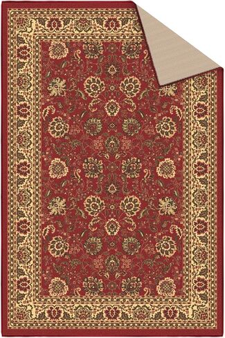 سجاد Ottomanson 3'3 "× 5 بوصات لغرفة المعيشة سجادة المنطقة الشرقية لغرفة النوم - سجادة أرضية كبيرة غير متينة للمناطق المرتفعة - السجادة الداخلية لغرفة الطعام غرفة الأطفال ، الأحمر ، الأحمر in Saudi Arabia