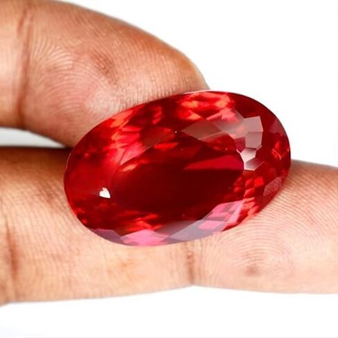 50 to 52 Ct Natural Flawless Burmese Pigeon Blood Red Ruby Faceted Oval Cut Loose Gemstone for Jewellery Making in Saudi Arabia