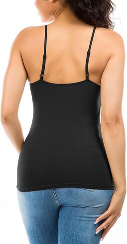 قمم كاميسول من القطن للنساء المبني في حزام سباغيتي برا مع رف رف برا كامي كامي حزمة 1-4 in Kuwait