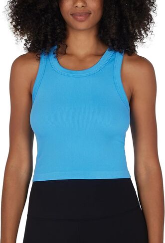 90 Degree By Reflex Womens Seamless Tank Ribbed Fitted Racerback Hip-Length Top 3 Pack in Kuwait