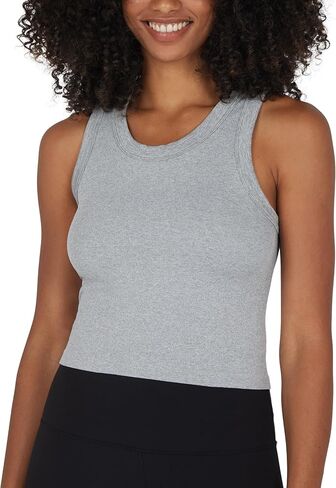 90 Degree By Reflex Womens Seamless Tank Ribbed Fitted Racerback Hip-Length Top 3 Pack in Kuwait