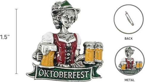 مهرجان سيدة ملونة مهرجان أكتوبر دبابيس القبعة الألمانية مع راية مهرجان أكتوبر ومشبك المعادن-يجب أن تكون دبابيس مهرجان أكتوبر القابلة للتحصيل لقبعة جبال الألب الألمانية بواسطة Oktoberfest Haus in Kuwait