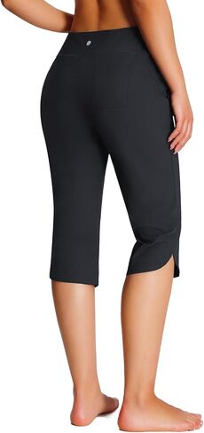 Women's 18" Swim Capris Pants Modest Swimsuits for Ladies Long Swim Shorts with Pockets UPF50+ Lightweight in Kuwait