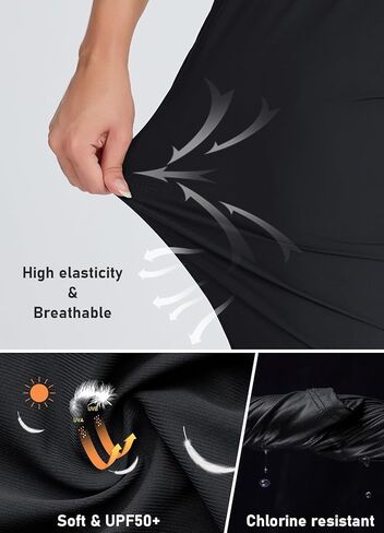 Women's 18" Swim Capris Pants Modest Swimsuits for Ladies Long Swim Shorts with Pockets UPF50+ Lightweight in Kuwait