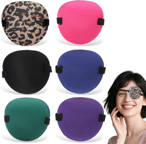6Pcs Eye Patch, 3D Adjustable Medical Eye Patch for Adults and Kids, Amblyopia Lazy Eyes Patches for Left or Right Eyes, 6 Colors Soft EyePatches in Saudi Arabia