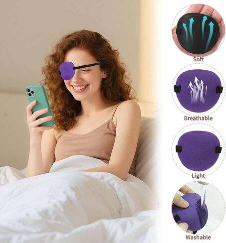 6Pcs Eye Patch, 3D Adjustable Medical Eye Patch for Adults and Kids, Amblyopia Lazy Eyes Patches for Left or Right Eyes, 6 Colors Soft EyePatches in Saudi Arabia