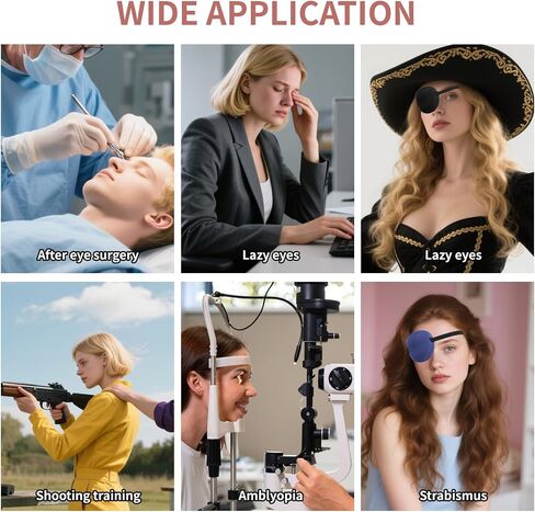 6Pcs Eye Patch, 3D Adjustable Medical Eye Patch for Adults and Kids, Amblyopia Lazy Eyes Patches for Left or Right Eyes, 6 Colors Soft EyePatches in Saudi Arabia