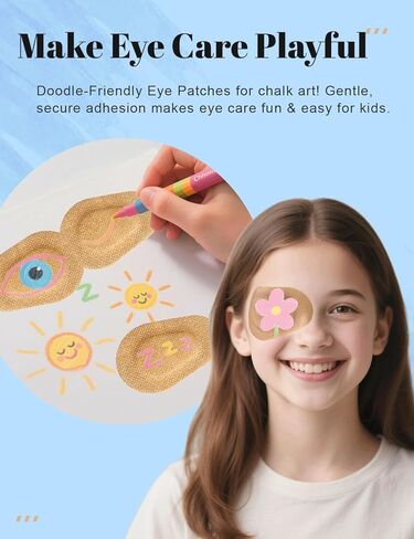 100 Pcs Adhesive Eye Patches for Kids, Medical Eye Patch Disposable Breathable Eyepatch for Amblyopia Lazy Eye Latex Free Adhesive Bandages for Children, 2.95 × 1.97 inches, Nude Color in Kuwait