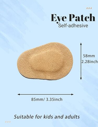 100 Pcs Adhesive Eye Patches for Kids, Medical Eye Patch Disposable Breathable Eyepatch for Amblyopia Lazy Eye Latex Free Adhesive Bandages for Children, 2.95 × 1.97 inches, Nude Color in Kuwait