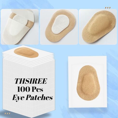 100 Pcs Adhesive Eye Patches for Kids, Medical Eye Patch Disposable Breathable Eyepatch for Amblyopia Lazy Eye Latex Free Adhesive Bandages for Children, 2.95 × 1.97 inches, Nude Color in Kuwait
