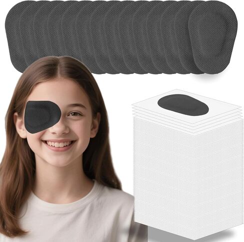 100 Pcs Adhesive Eye Patches for Kids, Medical Eye Patch Disposable Breathable Eyepatch for Amblyopia Lazy Eye Latex Free Adhesive Bandages for Children, 2.95 × 1.97 inches, Nude Color in Kuwait