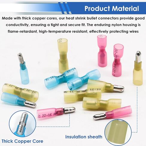 smseace 160pcs Bullet wire connectors with Crimp/Stripping/Cutting Multifunction wire crimping tool 22-10AWG Insulated Male/female Bullet Connector kit Electrical Bullet Crimp Connectors in Saudi Arabia