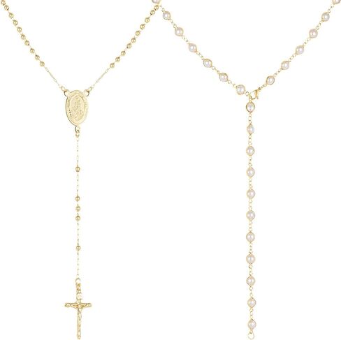 Layered Crystal Y-Shaped Lariat Necklaces for Women 14K Gold Sun Cross Virgin Mary Boho Hippie Rhinestone Jewelry in Saudi Arabia
