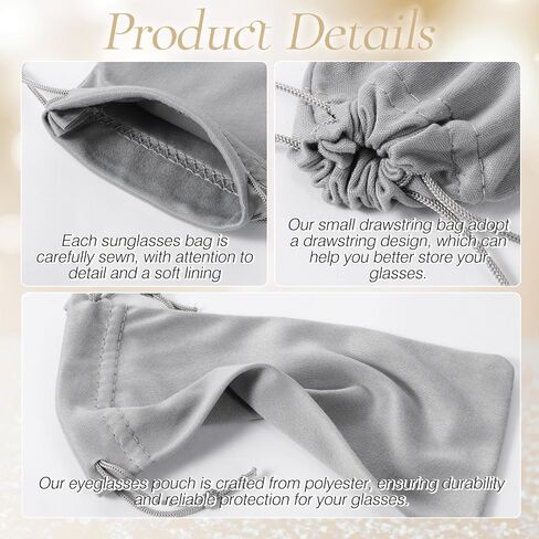 BEWUDY 12PCS Microfiber نظارات شمسية حقيبة نظارات ناعمة مع النظارات الشمسية مخزنة حقيبة نظارات محمولة للنساء والرجال 7 × 3.5 بوصة in Saudi Arabia