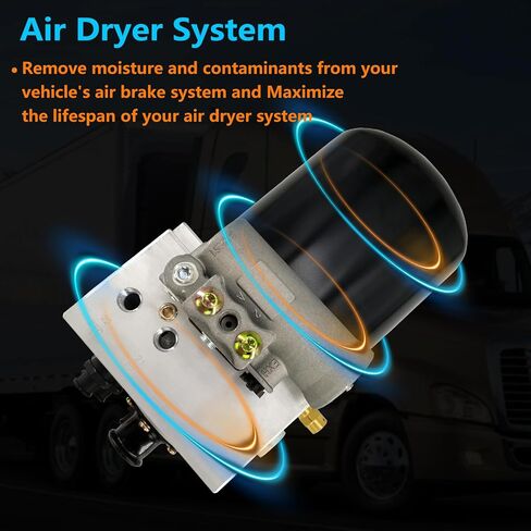 R955205 Air Dryer Assembly 12V with Desiccant Cartridge Kit Fit for Meritor Wabco System Saver 1200 Series Freightliners Peterbilt International Volvo Trucks in Saudi Arabia