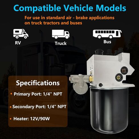 R955205 Air Dryer Assembly 12V with Desiccant Cartridge Kit Fit for Meritor Wabco System Saver 1200 Series Freightliners Peterbilt International Volvo Trucks in Saudi Arabia