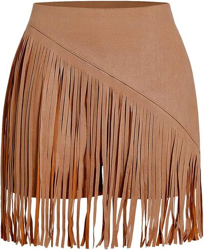 شورت نسائي من SweatyRocks ذو خصر عالٍ وسحاب خلفي من الجلد السويدي الصناعي in Kuwait