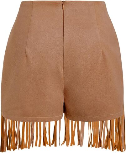 شورت نسائي من SweatyRocks ذو خصر عالٍ وسحاب خلفي من الجلد السويدي الصناعي in Kuwait