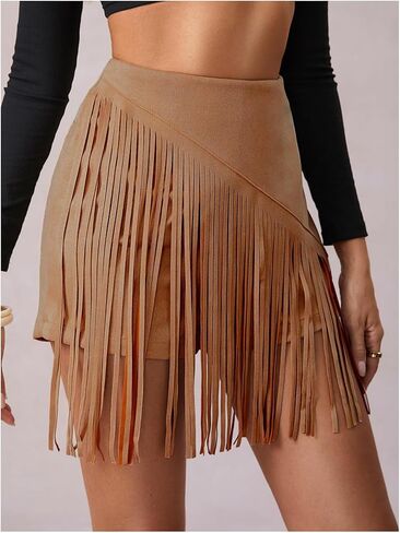 شورت نسائي من SweatyRocks ذو خصر عالٍ وسحاب خلفي من الجلد السويدي الصناعي in Kuwait