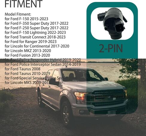 Black Windshield Washer Pump with Grommet Fit for Ford F-150 F-250 F-350 BA5317664AA for Lincoln for Continental MKZ Water Washer Fluid Pump for Ford Transit Connect 2018-2023 in Kuwait