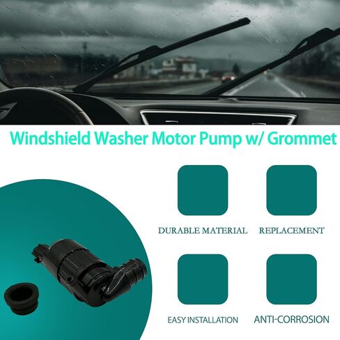 Black Windshield Washer Pump with Grommet Fit for Ford F-150 F-250 F-350 BA5317664AA for Lincoln for Continental MKZ Water Washer Fluid Pump for Ford Transit Connect 2018-2023 in Kuwait