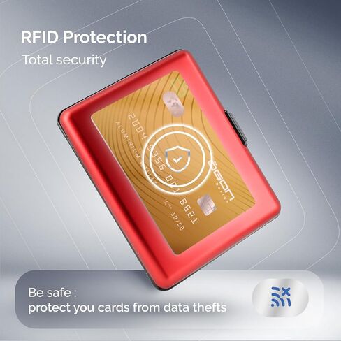 ögon -designs- محفظة الألومنيوم ، سعة كبيرة ، حماية RFID ضد الاحتيال وتزوير المغناطيسية ، نموذج ذكي كبير ستوكهولم in Kuwait