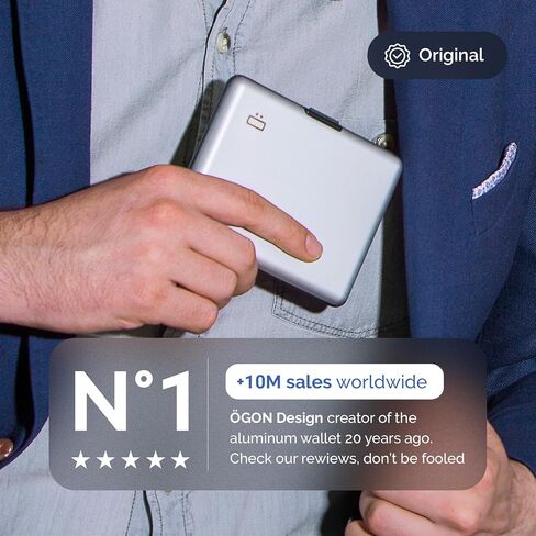 ögon -designs- محفظة الألومنيوم ، سعة كبيرة ، حماية RFID ضد الاحتيال وتزوير المغناطيسية ، نموذج ذكي كبير ستوكهولم in Kuwait