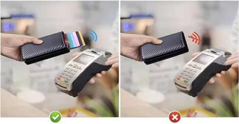 حامل بطاقة ألياف الكربون النحيف RFID حظر بطاقة الائتمان محفظة بطاقات العمل السوداء حامل الحالة للرجال ، الأسود+الإطار الفضي in Saudi Arabia