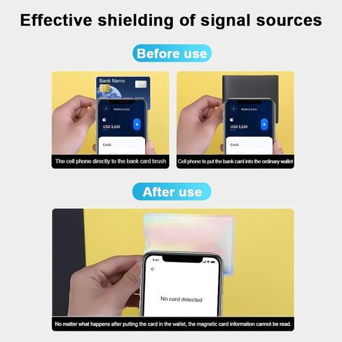 2pcs بطاقة حظر RFID لا تلامس NFC حامي بطاقة الائتمان حامل البطاقات مقاومة للماء الأكمام للنساء الرجال ، الأسود in Saudi Arabia