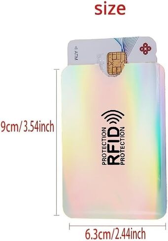 2pcs بطاقة حظر RFID لا تلامس NFC حامي بطاقة الائتمان حامل البطاقات مقاومة للماء الأكمام للنساء الرجال ، الأسود in Saudi Arabia