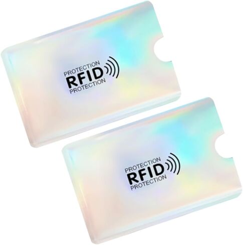 2pcs بطاقة حظر RFID لا تلامس NFC حامي بطاقة الائتمان حامل البطاقات مقاومة للماء الأكمام للنساء الرجال ، الأسود in Saudi Arabia