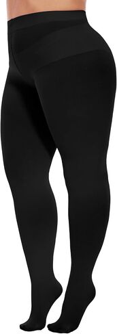 CityStl Women's Wimque Plus Size ، 80 Den Black Control Tops ، وألياف ميكروفيات ناعمة اللون الصلبة （XL-6XL） in Kuwait