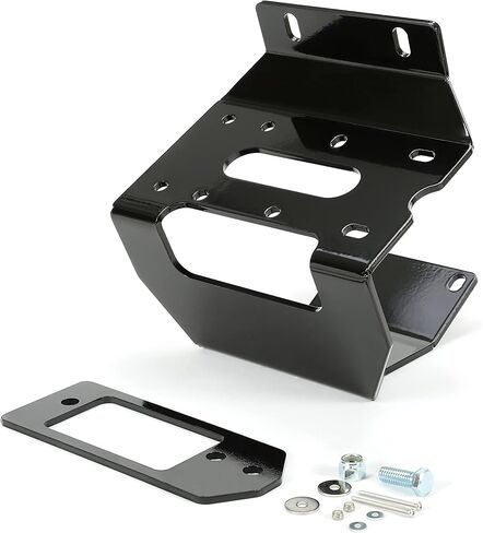 UTV Winch Mount Bracket Kit متوافق مع 2016-2025 Honda Pioneer 1000/1000-5/1000-6 الوفير الأمامي صفيحة الصلب الصلب الأسود in Kuwait