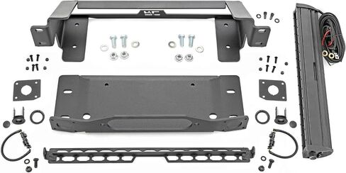 Rough Country High Winch Mount with 20" LED Light Bar for Ford Bronco (2021-2025) - Universal Winch Tray, 100W LED Bar in Saudi Arabia