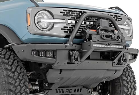 Rough Country High Winch Mount with 20" LED Light Bar for Ford Bronco (2021-2025) - Universal Winch Tray, 100W LED Bar in Saudi Arabia