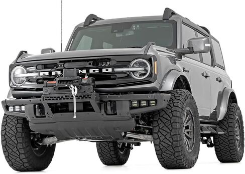 Rough Country High Winch Mount with 20" LED Light Bar for Ford Bronco (2021-2025) - Universal Winch Tray, 100W LED Bar in Saudi Arabia